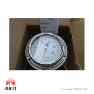 BOURDON HAENNI GAUGE  MIX.S 100 B – 100mm – 0-100 Linear – 1/2" NPT Back Connection – For Panel – Delta: 0.2-1 BAR